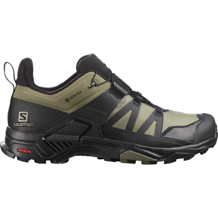 Black / Olive Salomon X Ultra 4 GTX Men\'s Hiking Shoes | IE RO8465